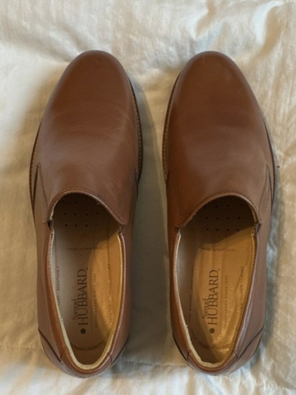 Samuel Hubbard Brown Leather Men's Comfort Slip-On Shoes Casual US 9
